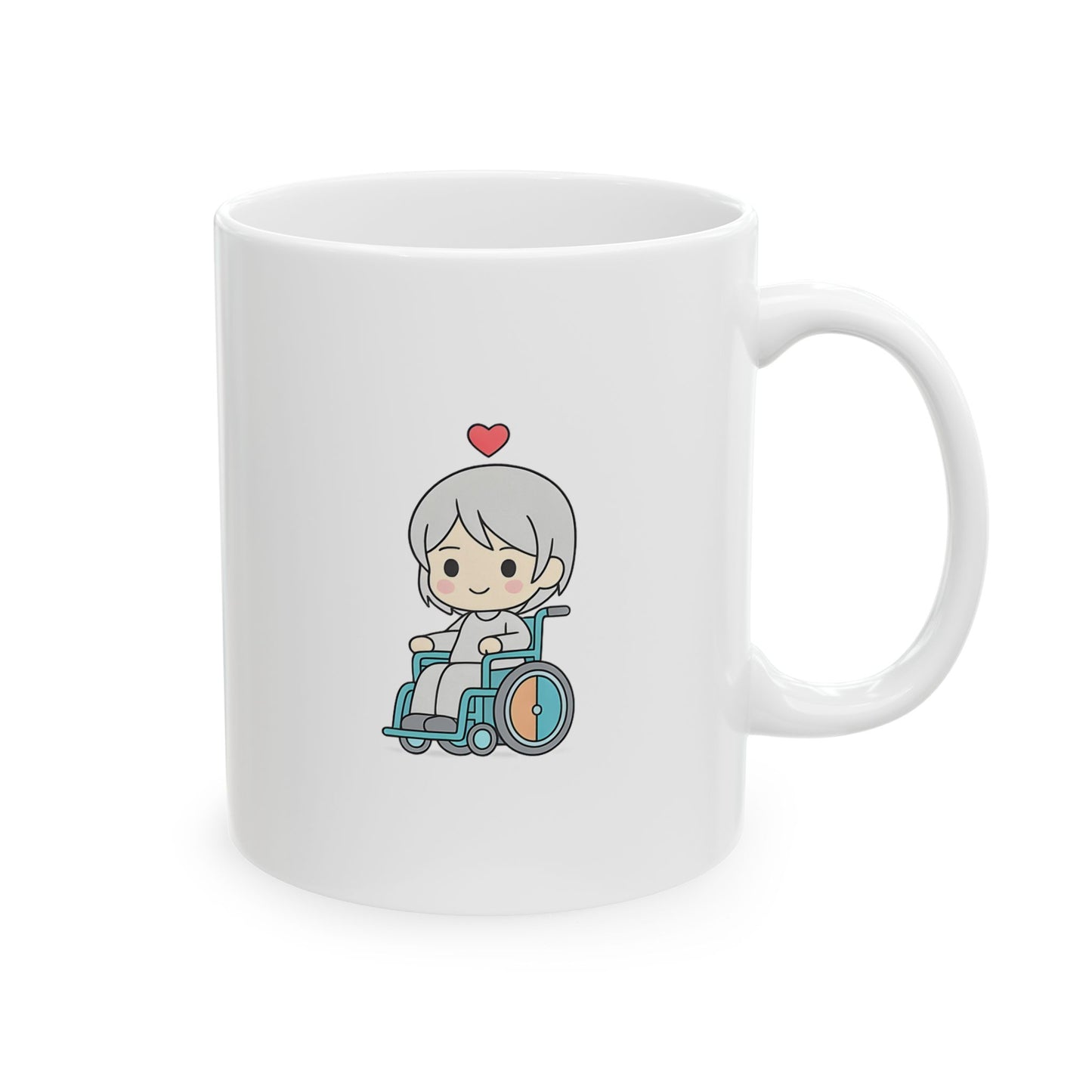 Disability With Anime Inspirational Ceramic Mug - Floral Design (11oz)