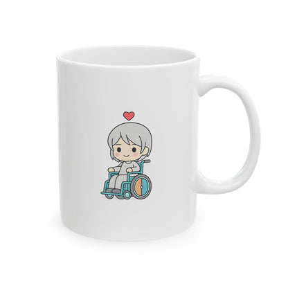 Disability With Anime Inspirational Ceramic Mug - Floral Design (11oz)