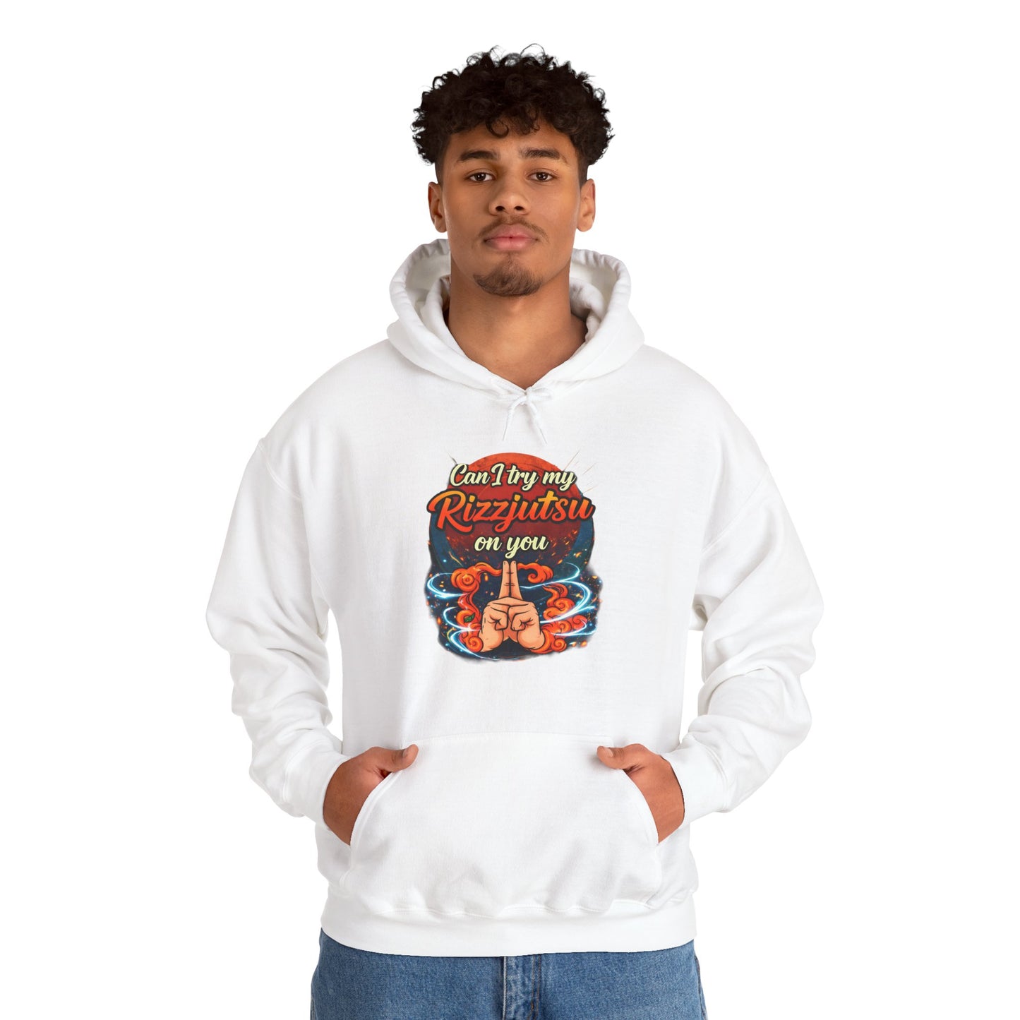 Hoodie — "Can I Try My Rizqustsa On You" Retro Hand-Drawn Graphic Pullover