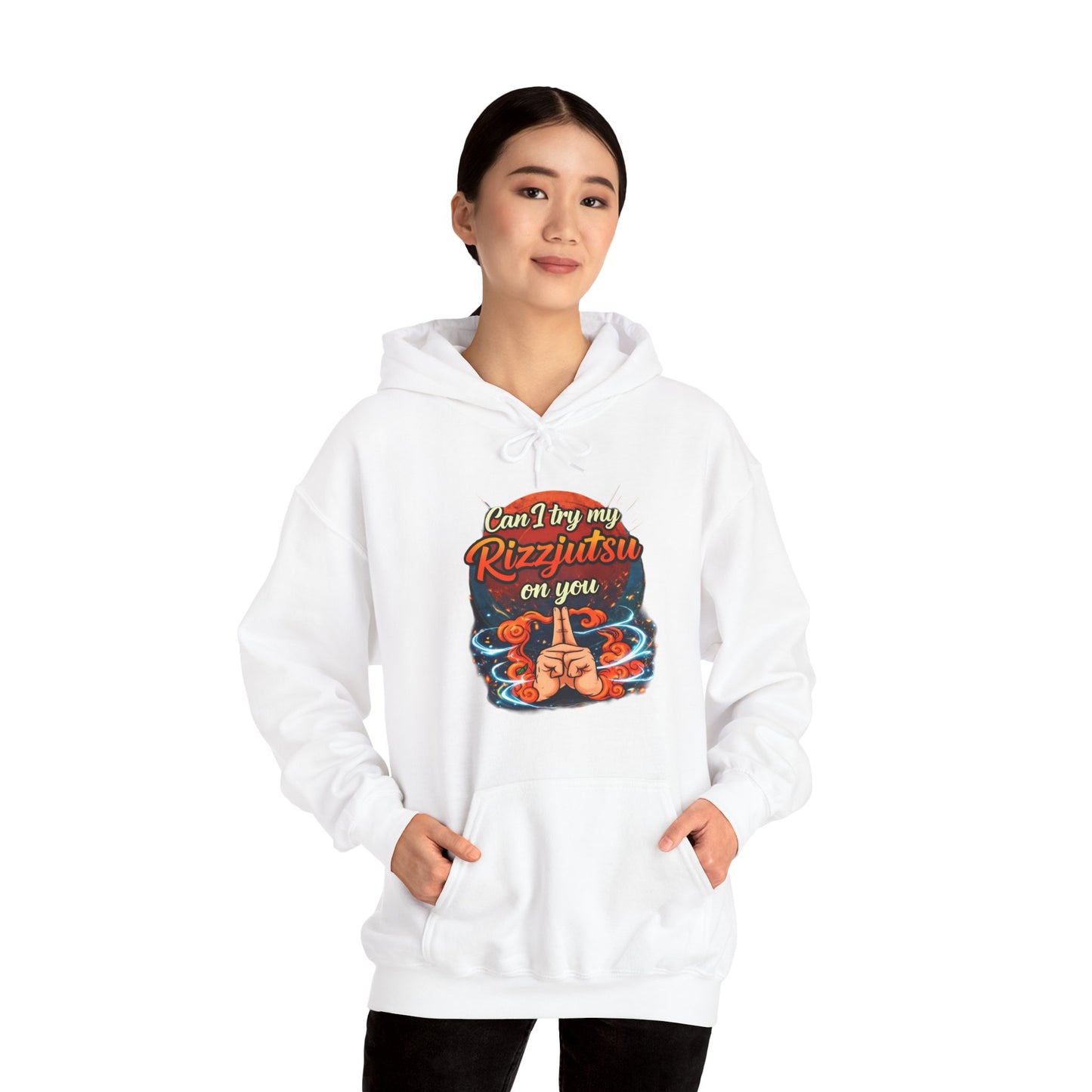 Hoodie — "Can I Try My Rizqustsa On You" Retro Hand-Drawn Graphic Pullover