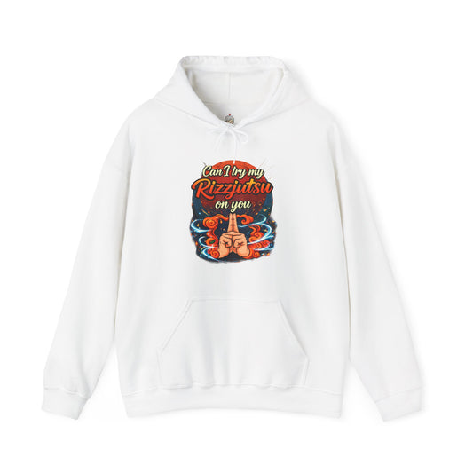 Hoodie — "Can I Try My Rizqustsa On You" Retro Hand-Drawn Graphic Pullover