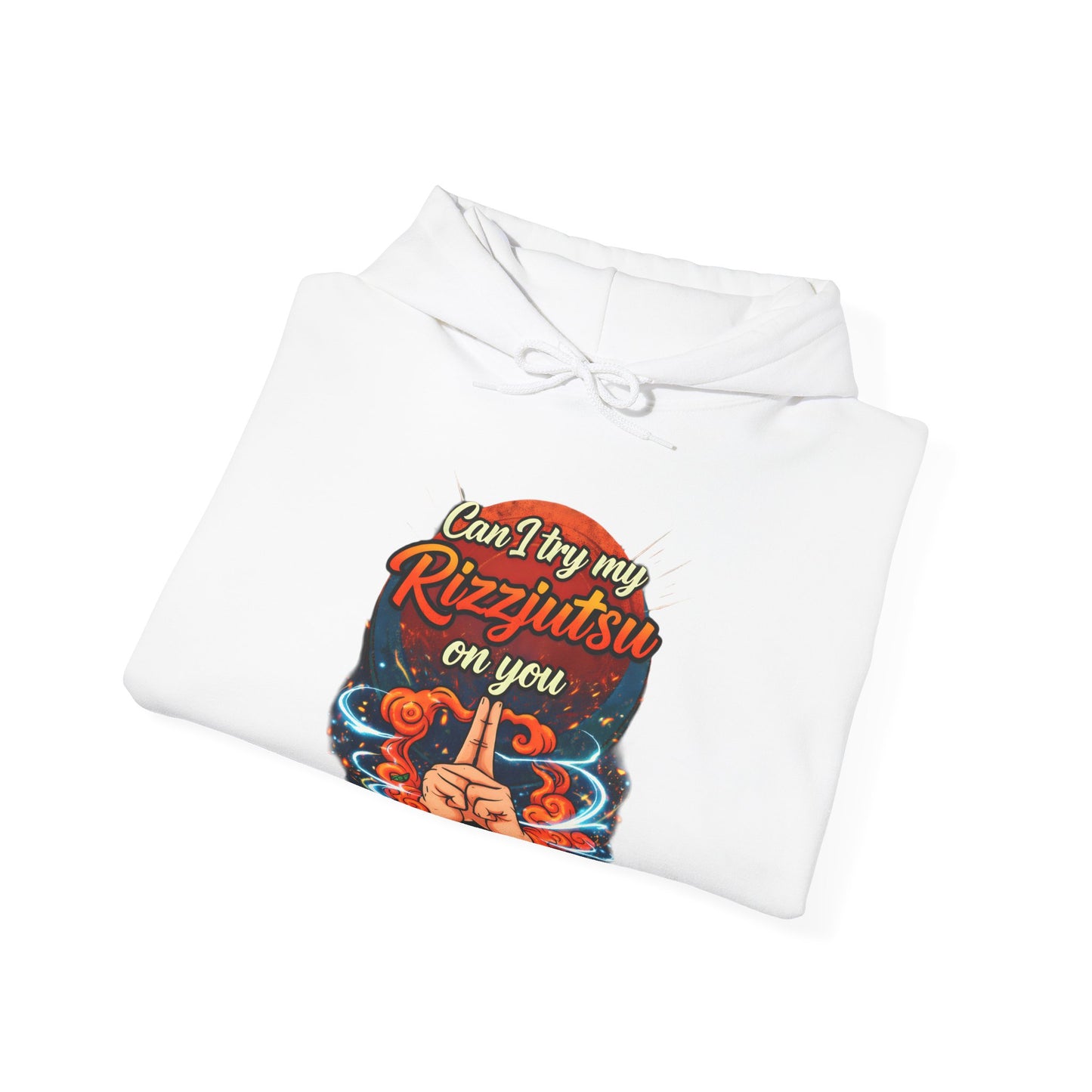 Hoodie — "Can I Try My Rizqustsa On You" Retro Hand-Drawn Graphic Pullover