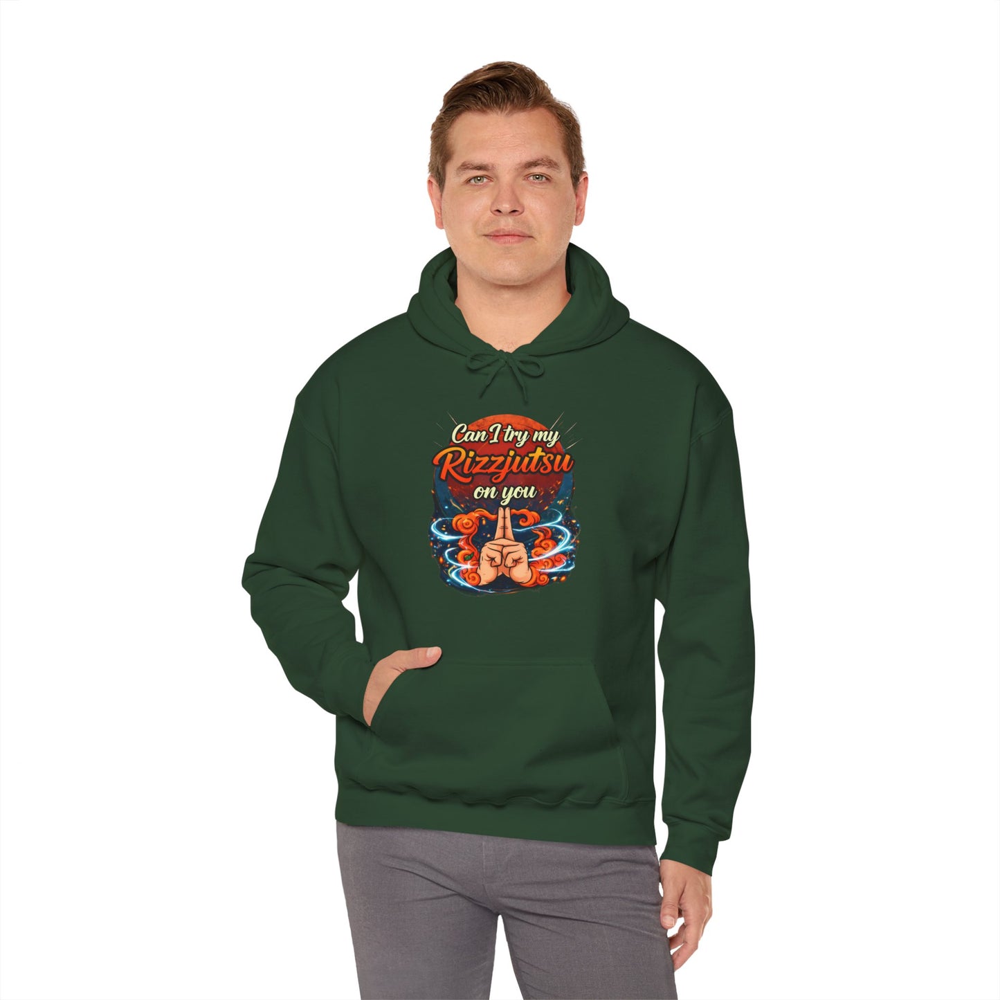 Hoodie — "Can I Try My Rizqustsa On You" Retro Hand-Drawn Graphic Pullover