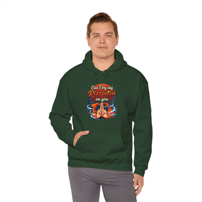Hoodie — "Can I Try My Rizqustsa On You" Retro Hand-Drawn Graphic Pullover