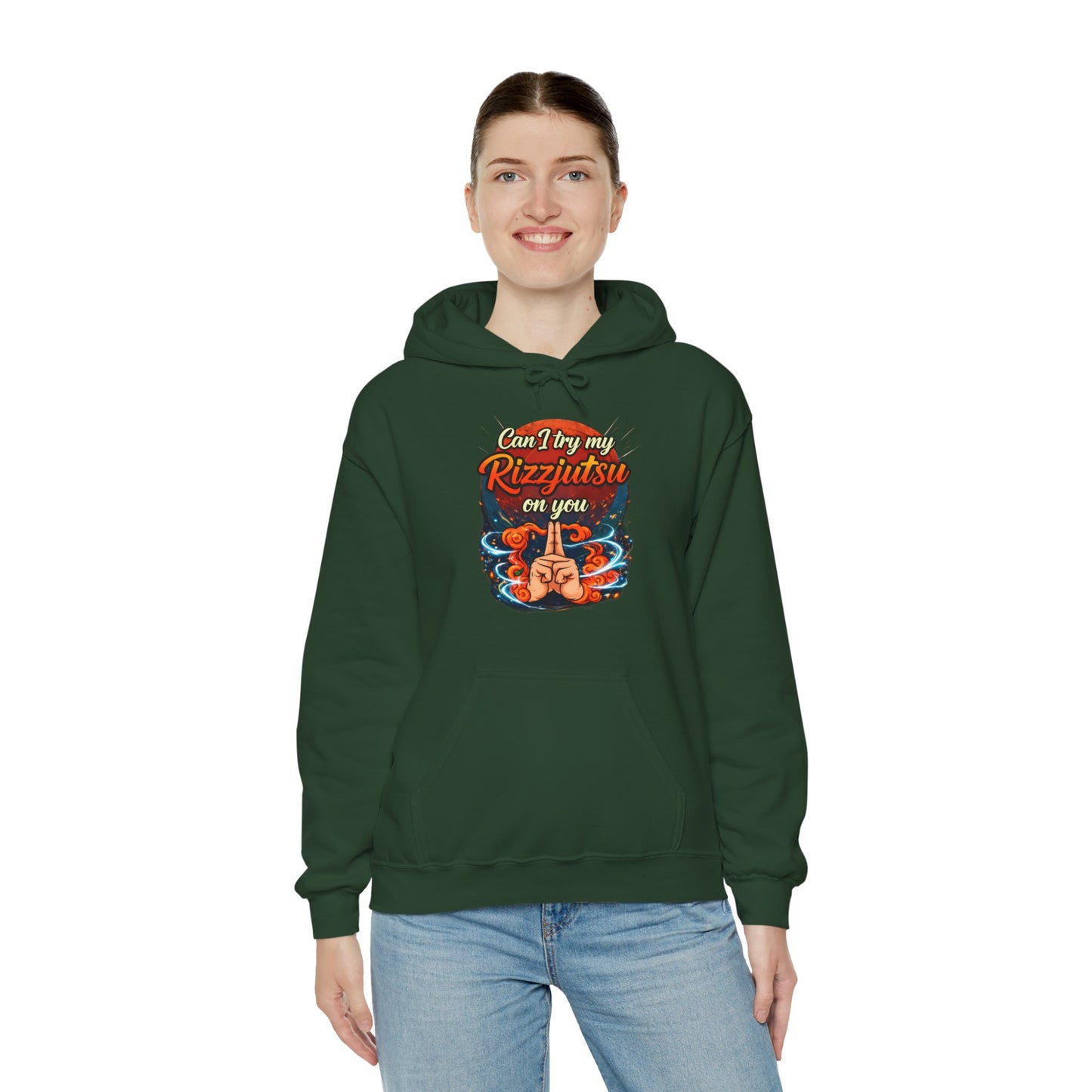 Hoodie — "Can I Try My Rizqustsa On You" Retro Hand-Drawn Graphic Pullover