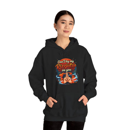 Hoodie — "Can I Try My Rizqustsa On You" Retro Hand-Drawn Graphic Pullover