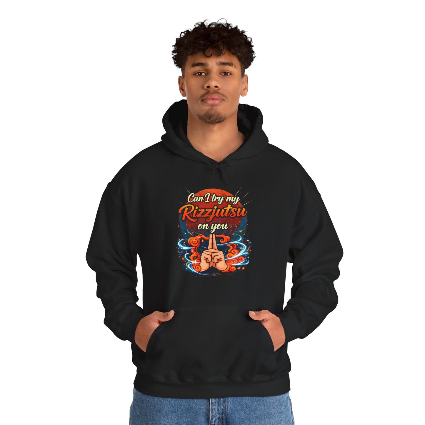 Hoodie — "Can I Try My Rizqustsa On You" Retro Hand-Drawn Graphic Pullover