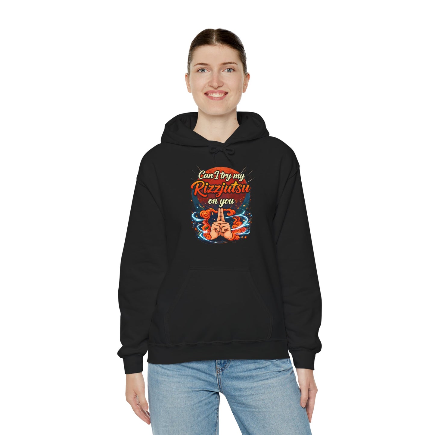 Hoodie — "Can I Try My Rizqustsa On You" Retro Hand-Drawn Graphic Pullover