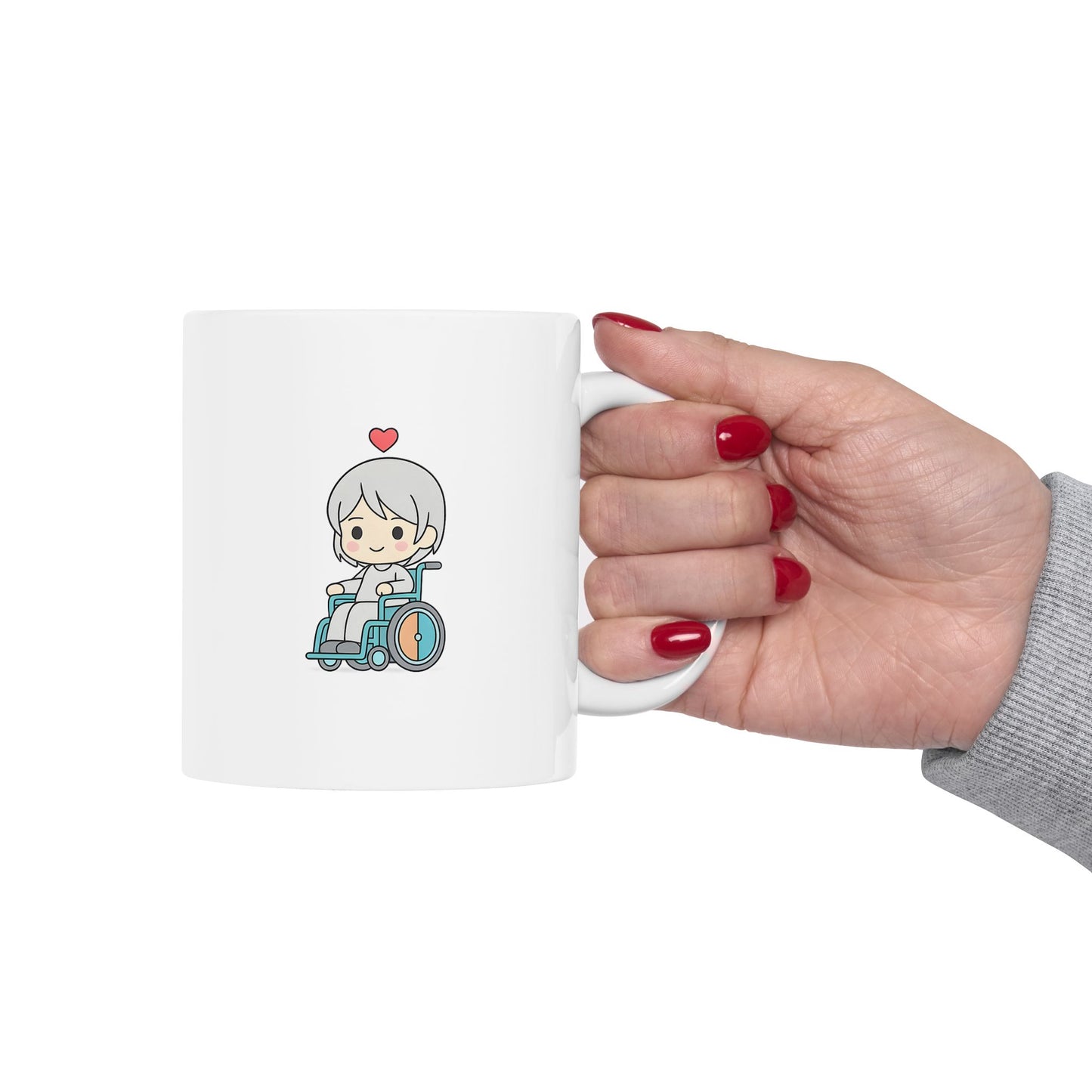 Disability With Anime Inspirational Ceramic Mug - Floral Design (11oz)