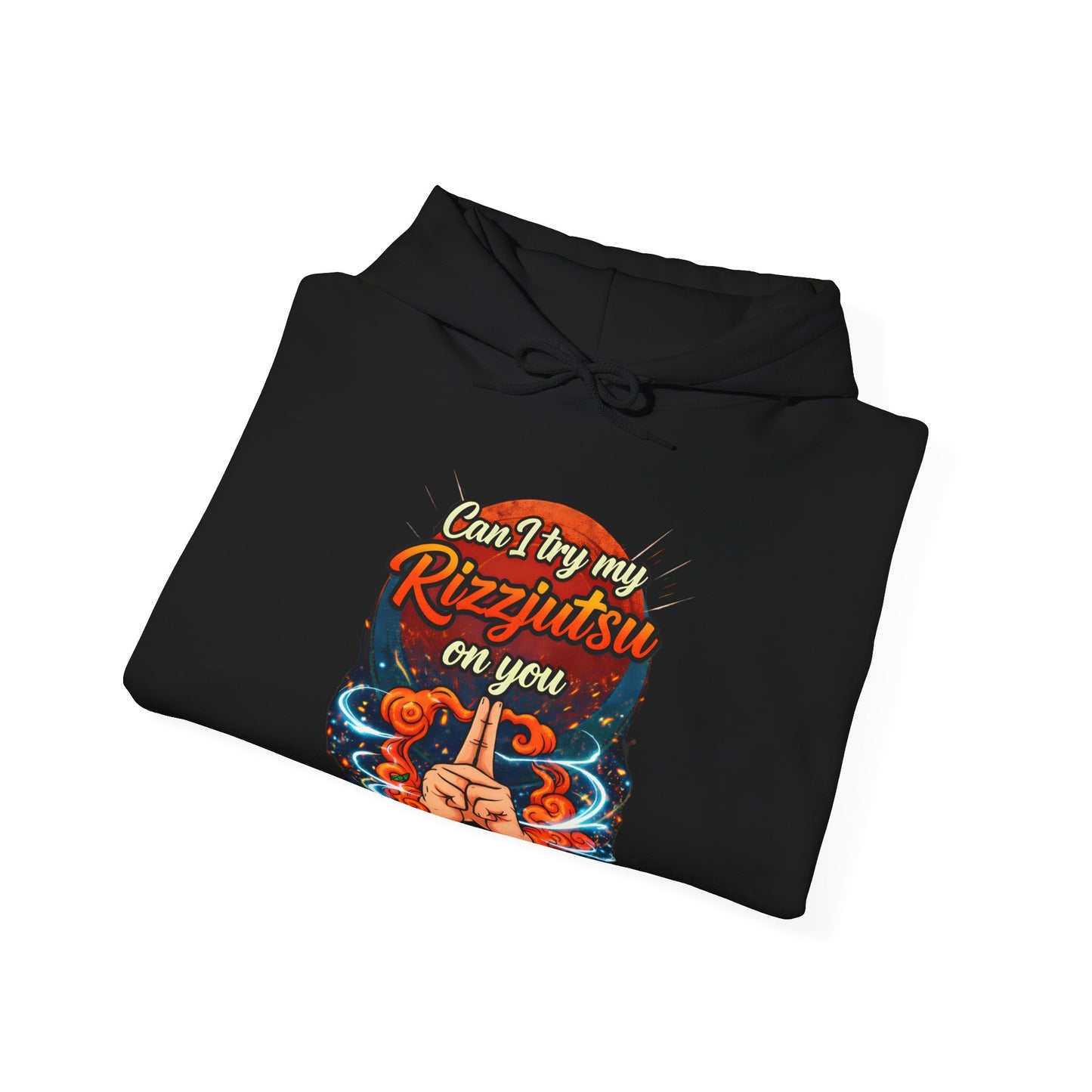 Hoodie — "Can I Try My Rizqustsa On You" Retro Hand-Drawn Graphic Pullover